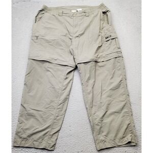 Columbia Convertible Cargo Pants Mens XL Green Side Elastic Waist Straight Leg